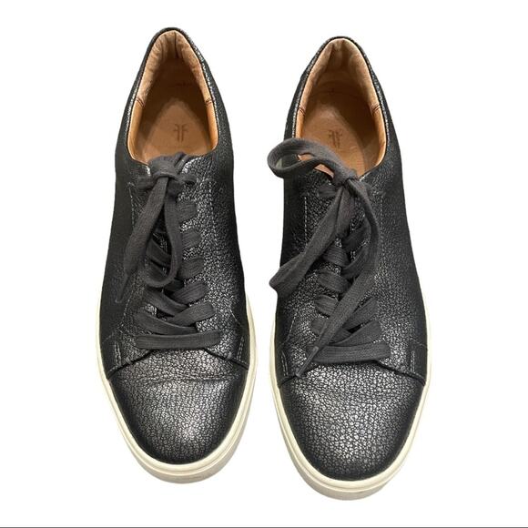 Frye Leather Sneakers Textured Lace Up Low Top Size 10 - Picture 3 of 10